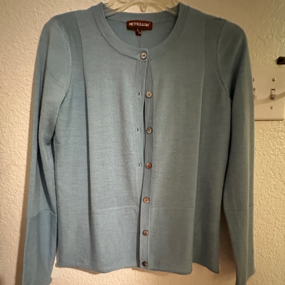 Baby blue cardigans